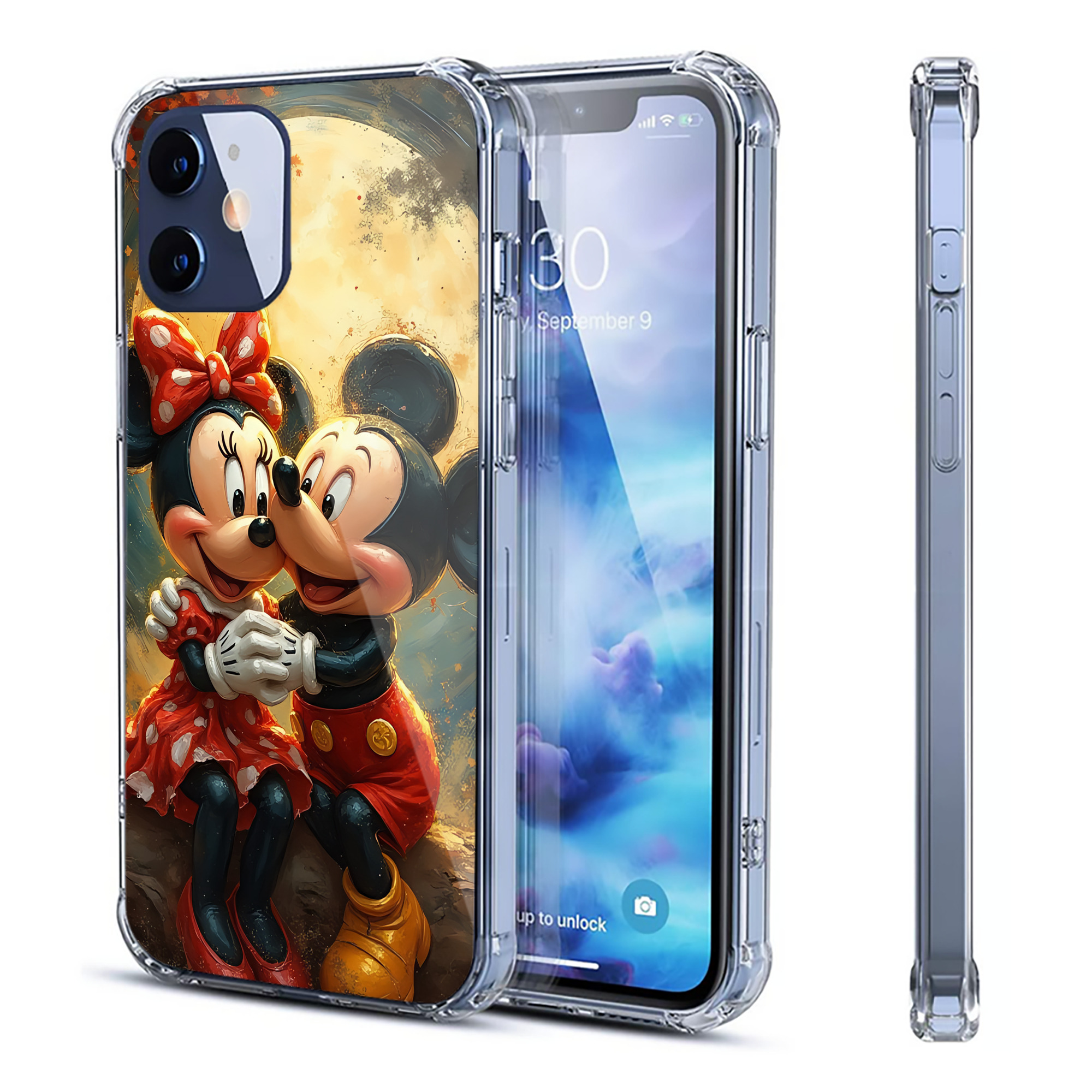 （画像用） ミッキーマウス Mickey Mouse 【iPhone 12シリーズ対応】透明スマホケース（クリアソフトケース）